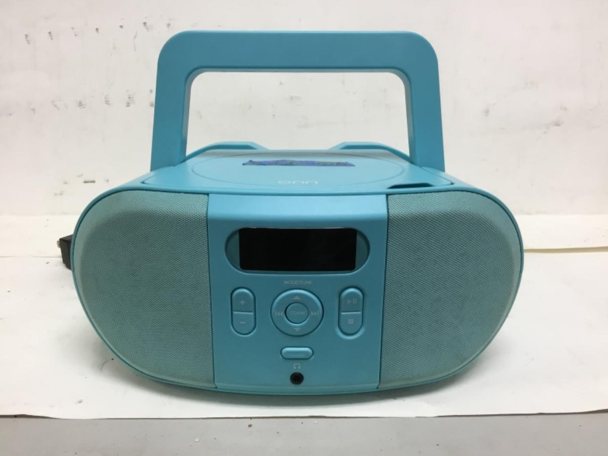 Small Bright Blue Onn Portable CD Player Boombox