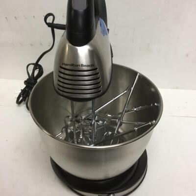 Hamilton Beach Black Stainless Steel Hand & Stand Mixer Combo with Beaters