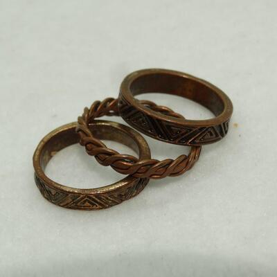 3 Copper Tone Rings