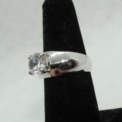 Silver Tone Statement CZ Ring