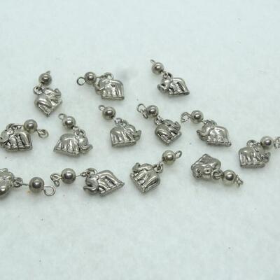 Silver Tone Mini Elephant Charms