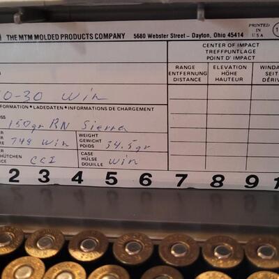 Lot 161: 120 Rounds of 30-30 Rifle Ammunition w/ Cases Included