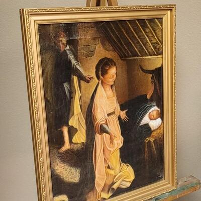 Lot 164: Antique 20" x 16" Eduardian Style Oil Painting Original Frame