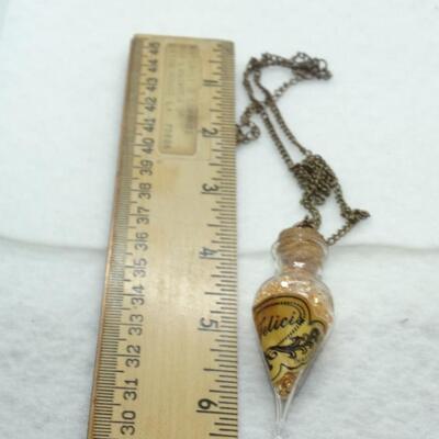 Fairy Dust? Potion, Notions? Small Bottle Pendant Necklace - Spells