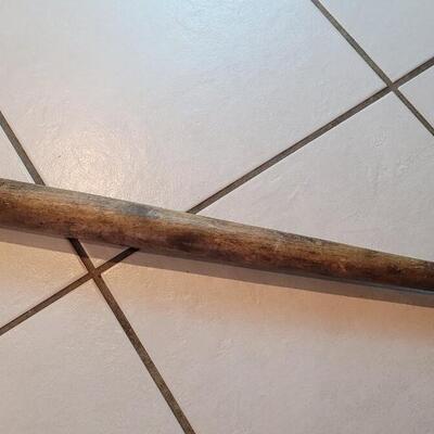 Lot 168: Vintage 19.5" Wooden Handle Nightstick Baton w/ Lanyard Hole Personal Legal Defense