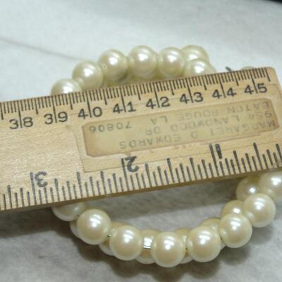 Oversized Faux Pearl Wire Wrap Pearl Bracelet