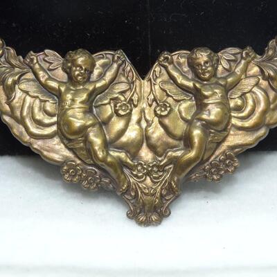 Victorian Cherub Pin, Brass Color, Victorian Angels