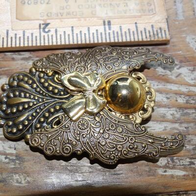 Gold Tone Angel Pin, Christmas Victorian Angel