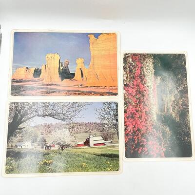 VINTAGE NATURE LANDSCAPE LAMINATED PLACEMATS (6)
