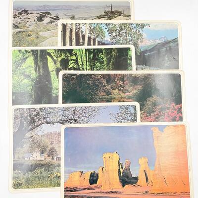 VINTAGE NATURE LANDSCAPE LAMINATED PLACEMATS (6)