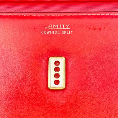 AMITY RED COWHIDE SPLIT WALLET