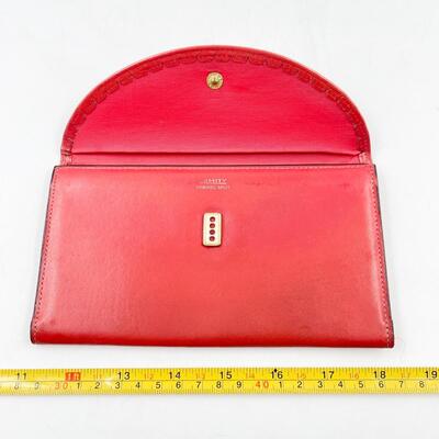 AMITY RED COWHIDE SPLIT WALLET