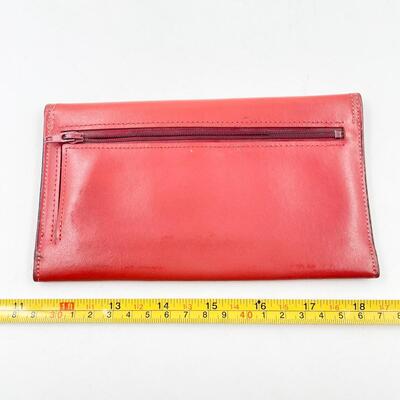 AMITY RED COWHIDE SPLIT WALLET