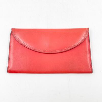 AMITY RED COWHIDE SPLIT WALLET