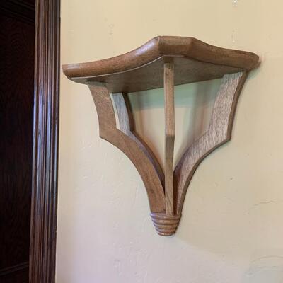 Pair of wood wall shelves