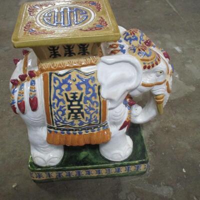 Ceramic Elephant Stand - Hand Painted