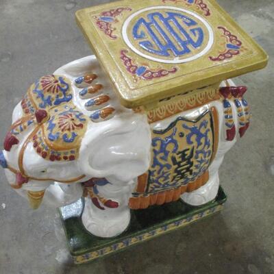 Ceramic Elephant Stand - Hand Painted