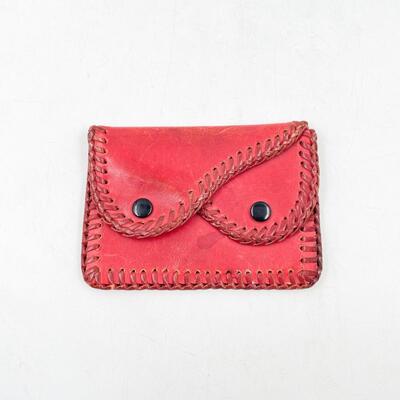 VINTAGE A. F. GALLUN AND SONS RED LEATHER WALLET