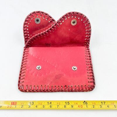 VINTAGE A. F. GALLUN AND SONS RED LEATHER WALLET