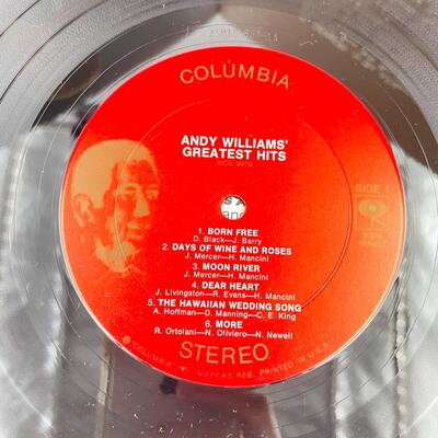â€œANDY WILLIAMSâ€™ GREATEST HITSâ€ KCS 9979 VINYL RECORD