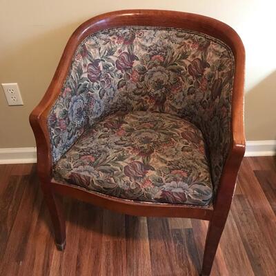 **Floral Upholstered Club Chair #1