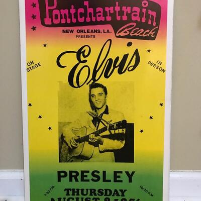 Elvis Ponchartrain Beach Poster