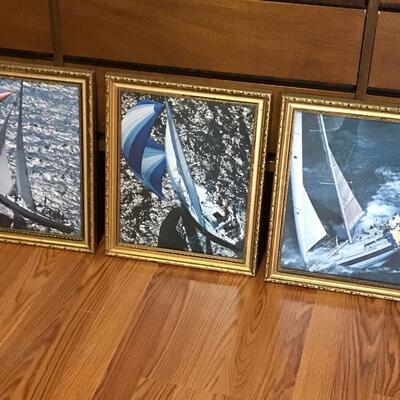 3 Framed Sailboat Photos