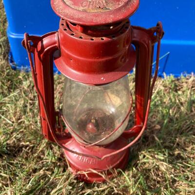 Vintage Red Oil Lamp