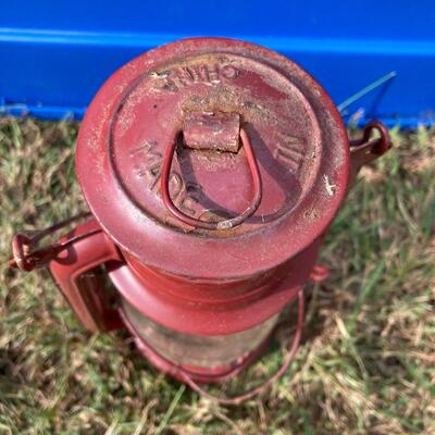Vintage Red Oil Lamp