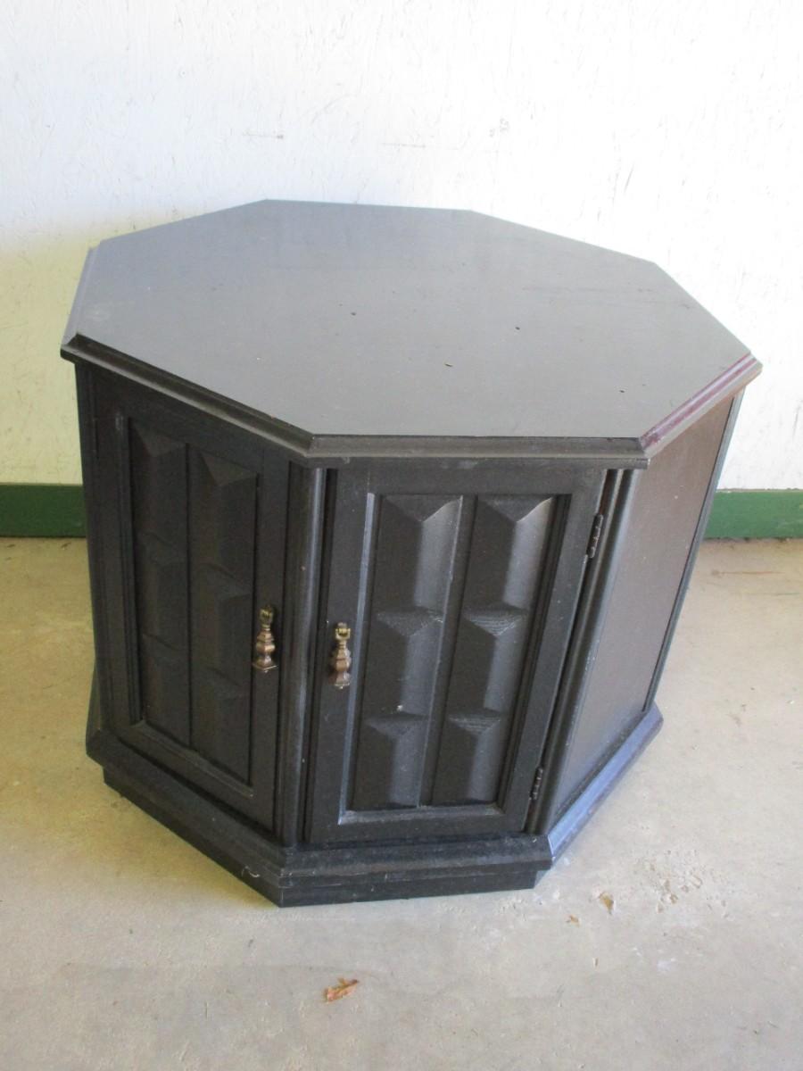 Black Octagon End Table