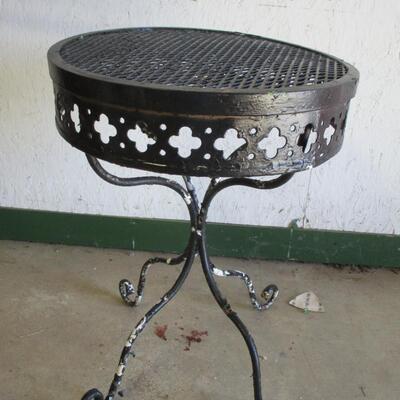Wrought Iron Plant Stand Or Side Table  1 Of 2