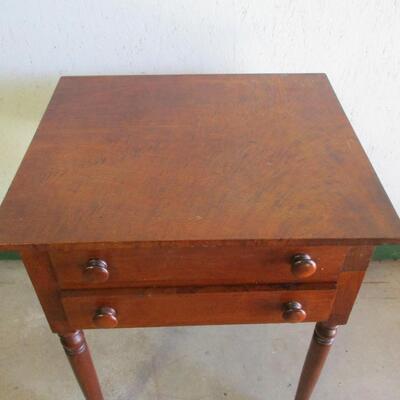 Wood 2 Drawer Side Table