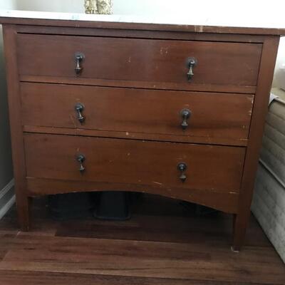Vintage 3 Drawer Chest w/Marble Top