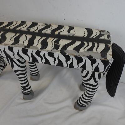 Zebra Stool/Chair/Table With Pillow, Wooden