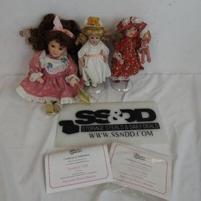 3 Porcelain Dolls, Paradise Galleries Treasury Collection, Soft Expressions