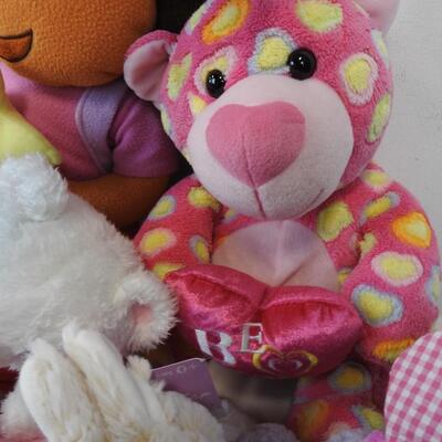 14 Stuffed Animals: Pink Bears and Bunnies, Dora the Explorer