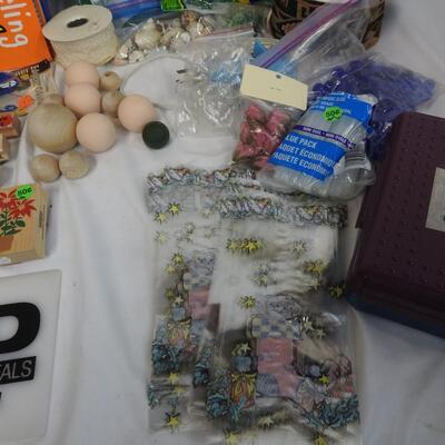 20+ Craft Lot: Paint by Number, Seashells, Rubber Stamps, Pastels, Ribbon