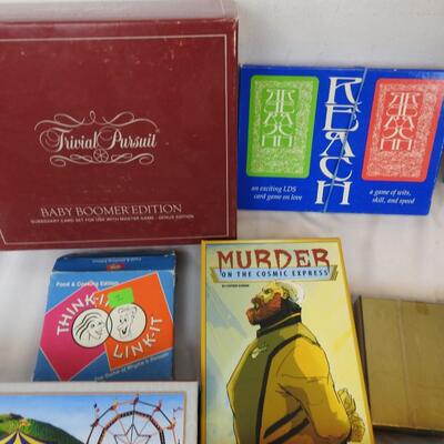 10 Board Games and Puzzles: Trivial Pursuit, Zion, Card Decks with Poker