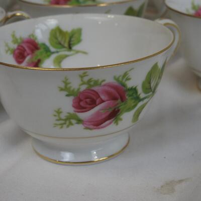 Roseverte China Set, Made in Japan, Missing Some Plates and Bowls