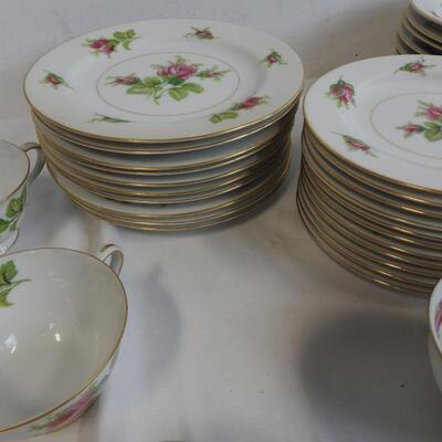 Roseverte China Set, Made in Japan, Missing Some Plates and Bowls