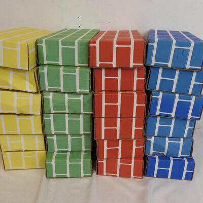 24 Cardboard Building Blocks For Kids, Blue, Yellow, Green and Red