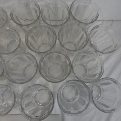 Set of 24 Clear Bar Glasses, 12 Short and 12 Tall Glasses