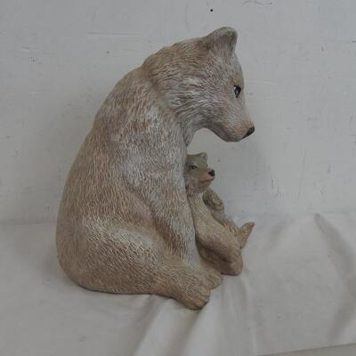 Bear And Cub Ceramic Statue, Hollow