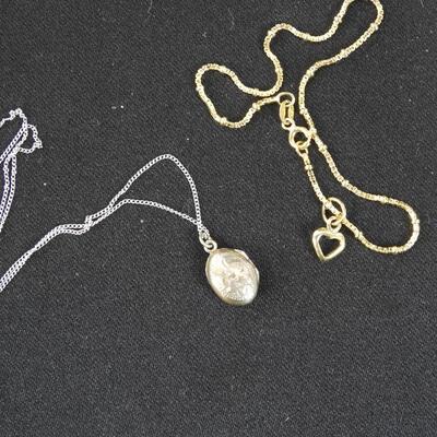 9 Chain Necklaces, Anchor Pendant, Shell Pendent, Gold and Silver Style