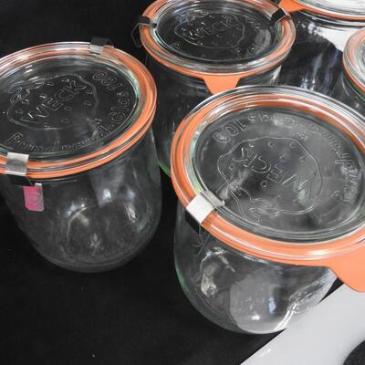 5 Weck Jars, Rundrand-Glas 100 Canning Jars 1 Liter