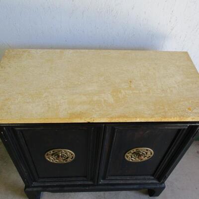 Black Cabinet With Marble Top
