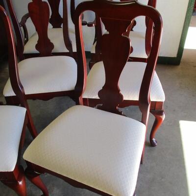 6 Upholstered Cherry Dining Room Furniture Chairs