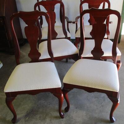 6 Upholstered Cherry Dining Room Furniture Chairs