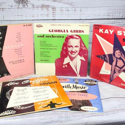 Vintage Retro Music 33 1/3 RPM Record Lot Including Liberace, Kay Starr, Georgia Gibbs & More