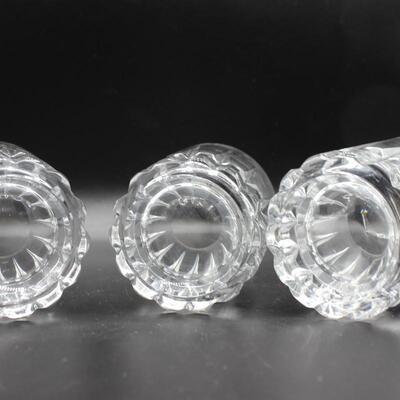 Lot of Three Vintage Crystal Glass Scotch Rocks Drink Glasses